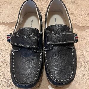 Mayoral Navy Blue boy leather worn once moccasins size 12